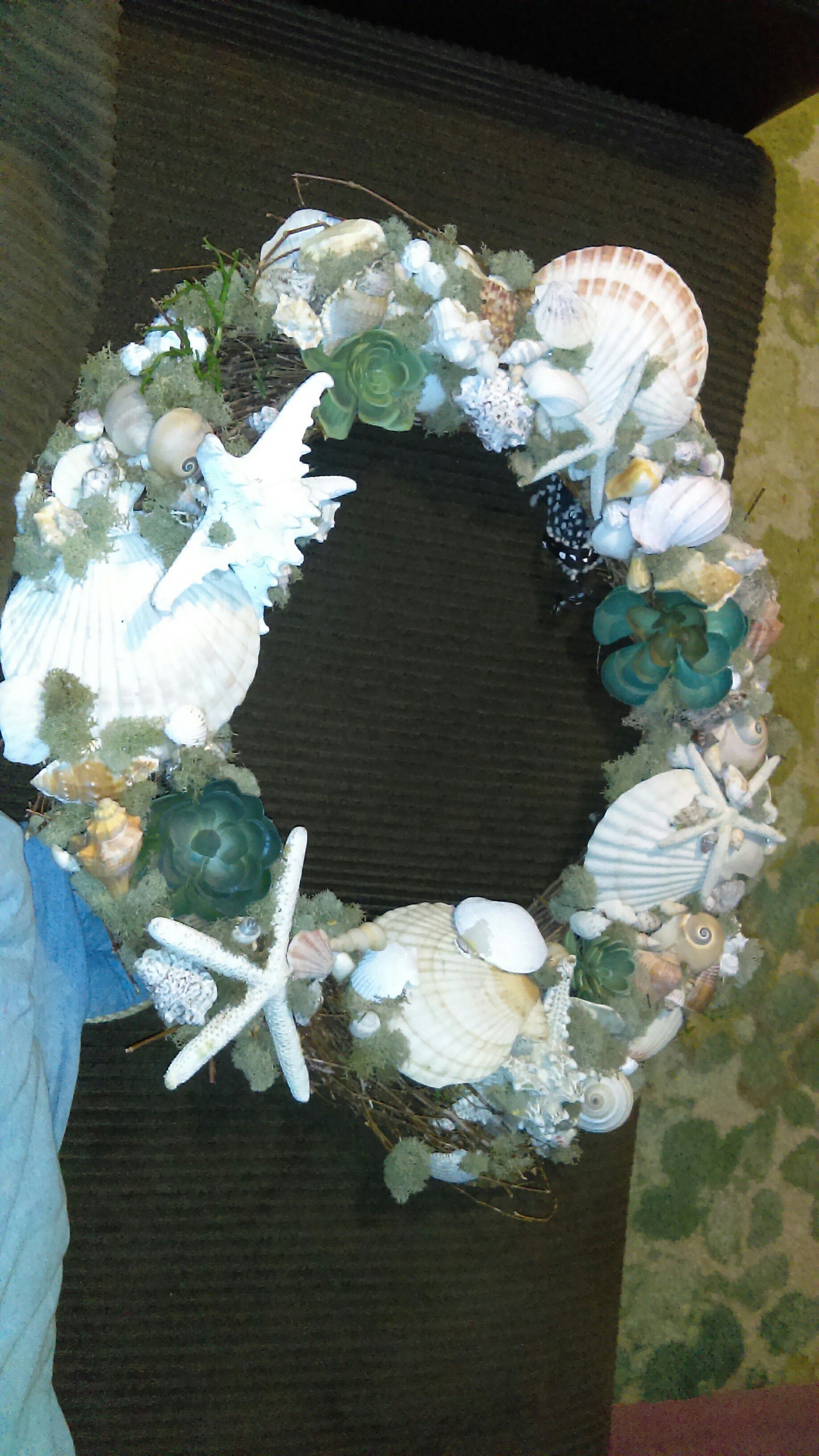 wreaths made out of shells