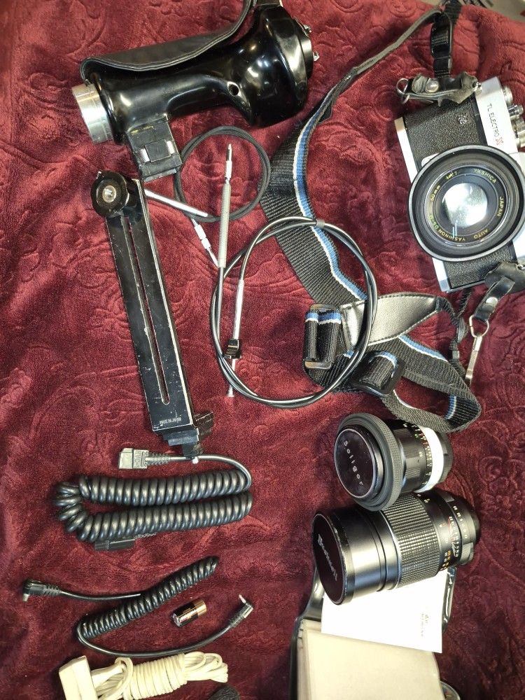 Yashica Vintage 1970s 35mm Camera And Accessories 