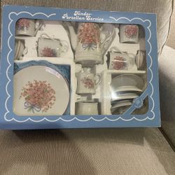 It’s a tea party! a child’s porcelain teas set