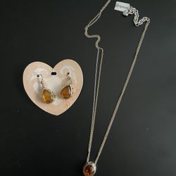 Brighton Bernstein French Wire Earrings & Necklace 