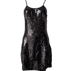 Black Sequined Dress New