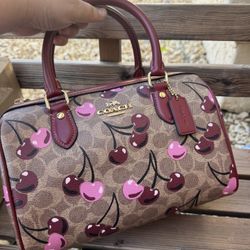 Coach Rowan Crossbody Bag  With Cherry Print 
