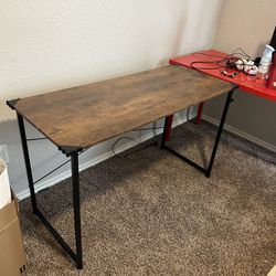 Brown/Black Desk & Bed Frame Set