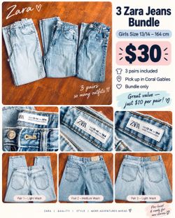 Lot of 3 Light Wash Denim Jeans size 13/14