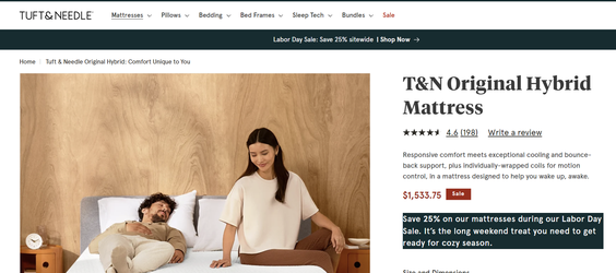 Taft and Needle king size mattress