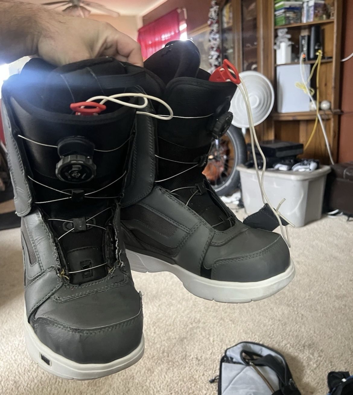 Vans Encore OG BOA Snowboard Boots Grey/White Mens Size 8.5 8 1/2 Women’s 10