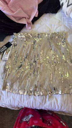 Beige sequin skirt  size xxs