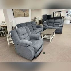 Tulen Gray Reclining Living Room Set