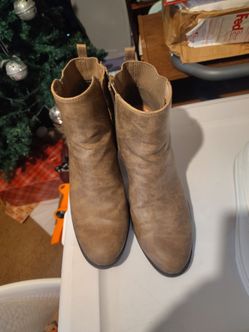 Tan leather boots