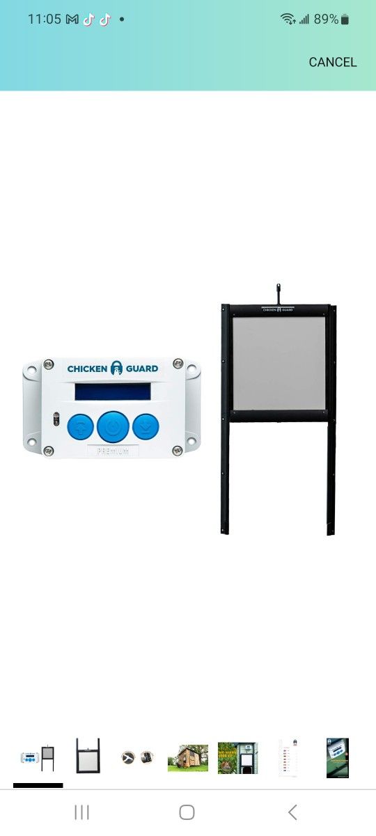 ChickenGuard Waterproof Automatic Chicken Coop Door Opener/Closer with Timer/Light Sensor Plus Predator Resistant Self Locking Pop Hole Door Kit. Coop