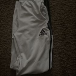 White , black size small Adidas pants