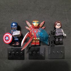 New Marvel Captain America, Ironman & Winter Soldier mini figure set