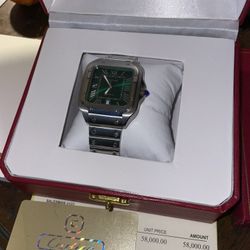 Cartier De Santos Emerald Green Face 