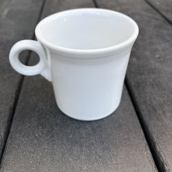 Set of 7 Fiesta White Ring Handle Coffee Mugs - 10 oz