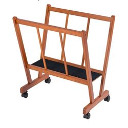 New Art Display Print Rack: Artist Storage Rack with Castors for Canvas Organizer - Beech Wood Large Drying Racks for Prints Artworks Panels Posters 