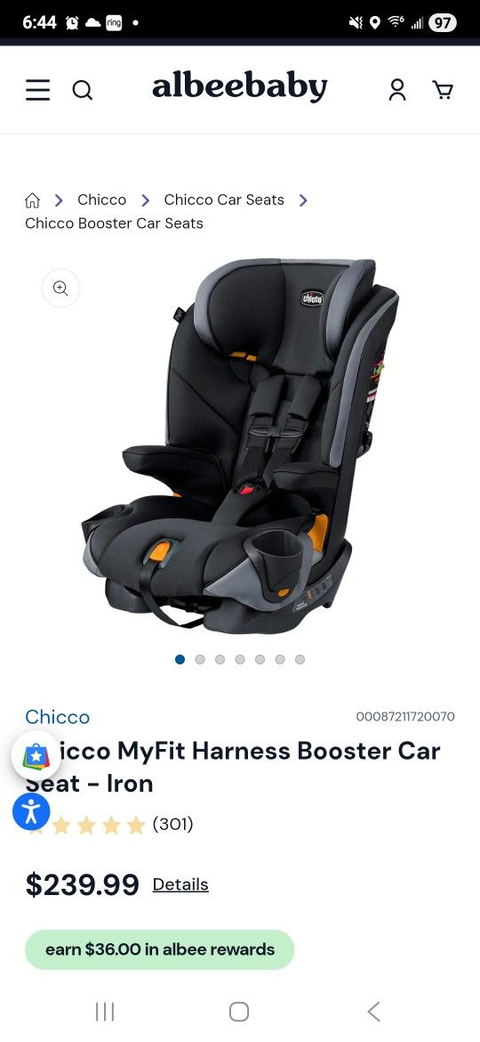 CHICCO MyFit Carseat Booster