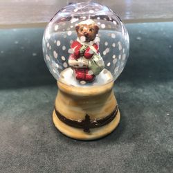 Christmas Bear Snow Globe Limoges