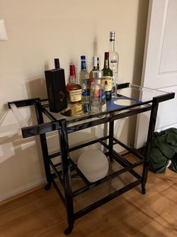 Clear Acrylic and black Bar Cart