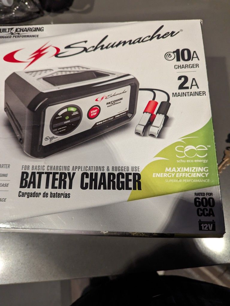 Schumacher Electric 10A Car Battery Charger and Maintainer, 3-in-1 Solution, 12V Sport, Auto, and Marine Batteries, SC1282