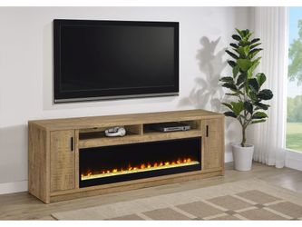 Eddy Mango 79-inch 2-door TV Stand Fireplace Media Console