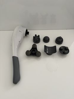 Lumina NRG Handheld Vibrating Body Massager w/ Attachments AC Adapter UL