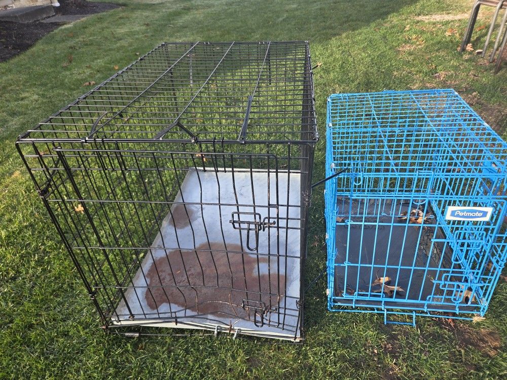 2.. Dog cages one large one small..$30. Total..