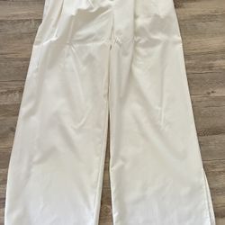White Wide Legged Dress Trousers 