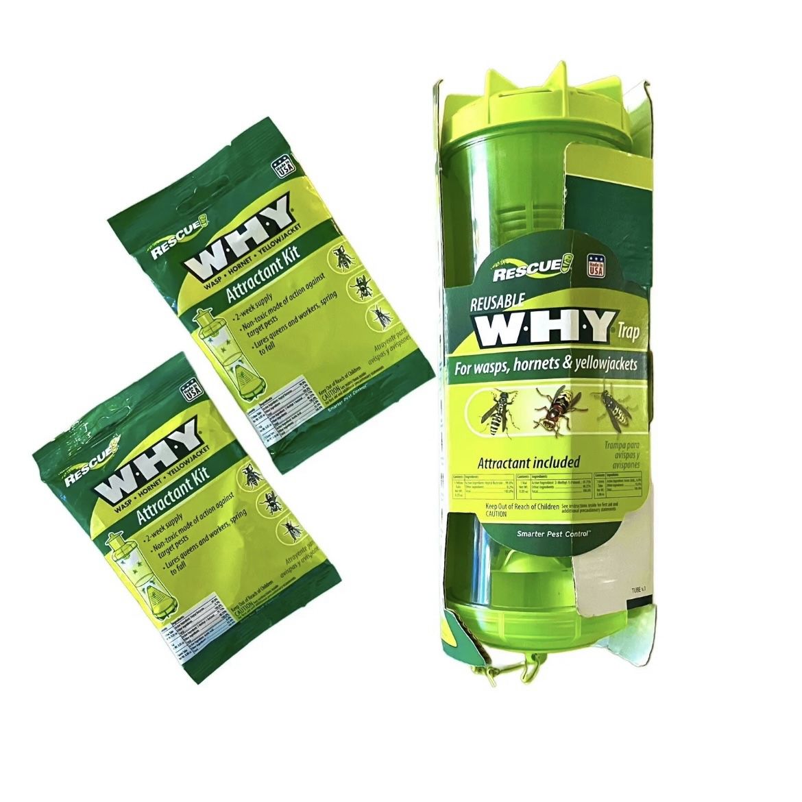 RESCUE! WHY Trap Wasps, Hornets, Yellowjackets Hanging Outdoor Trap + Attractant