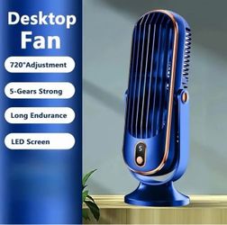 Table Tower Fan, Powerful Dual Fans 5 Speeds LEDDisplay USB Plug in Quiet BruhlessMoor Cooling Fan for Home Office Dorm Room