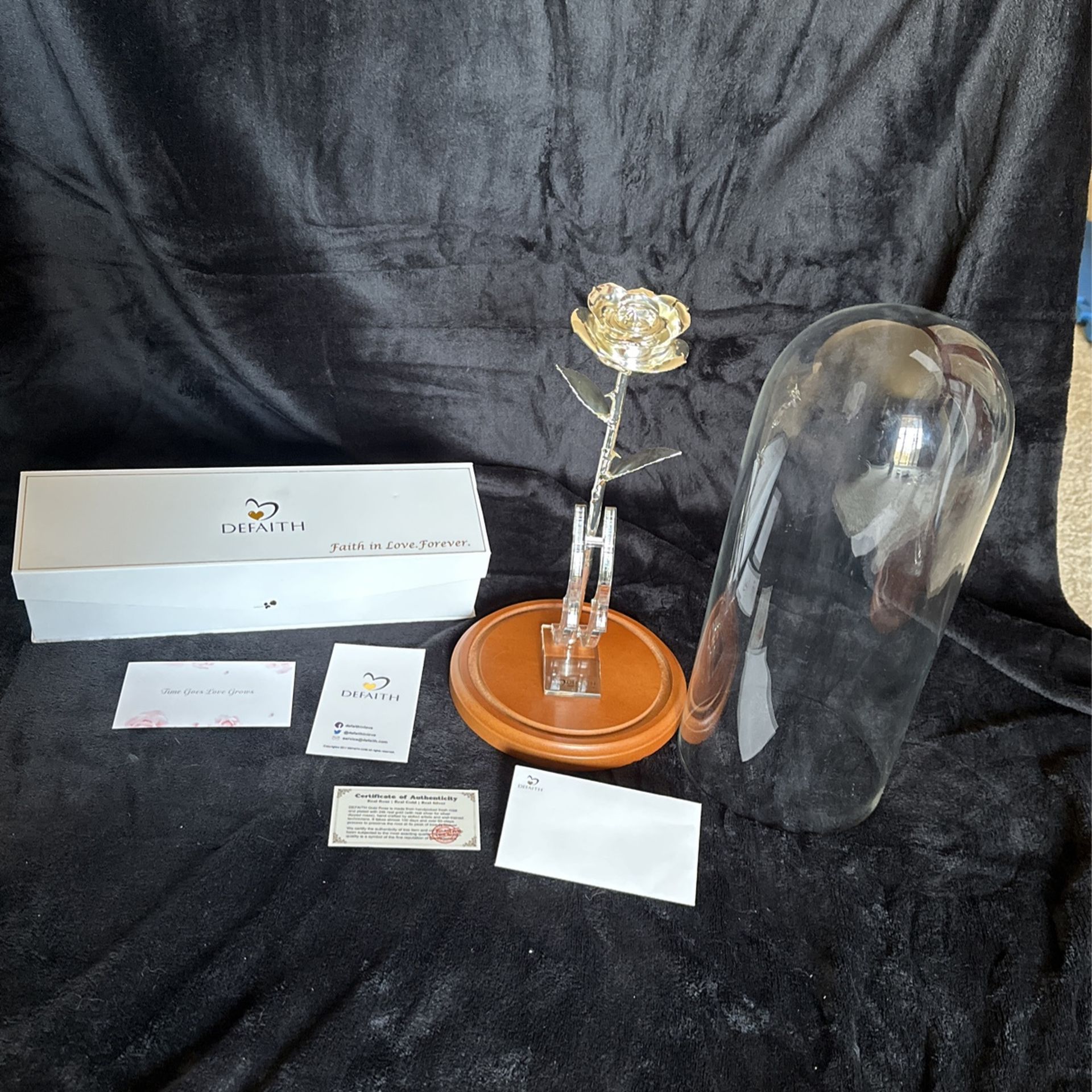 LovFaith Silver Dipped Real Rose Best 25th Anniversary Silver Gift for Wife Mom Her