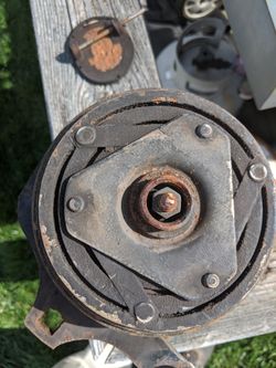 Air compressor for a 1981 Chevy pickup truck.