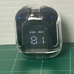 Bluetooth Earbuds and Hard Protective “Turtle Shell” Charging Case with Digital Display 