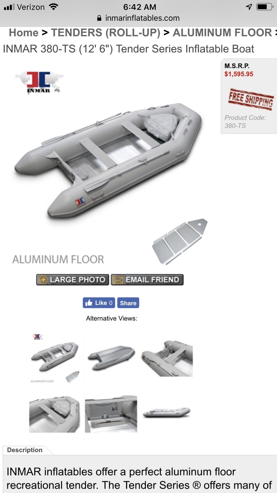 12’ inmar inflatable boat w aluminum floor for Sale in El Cajon, CA ...