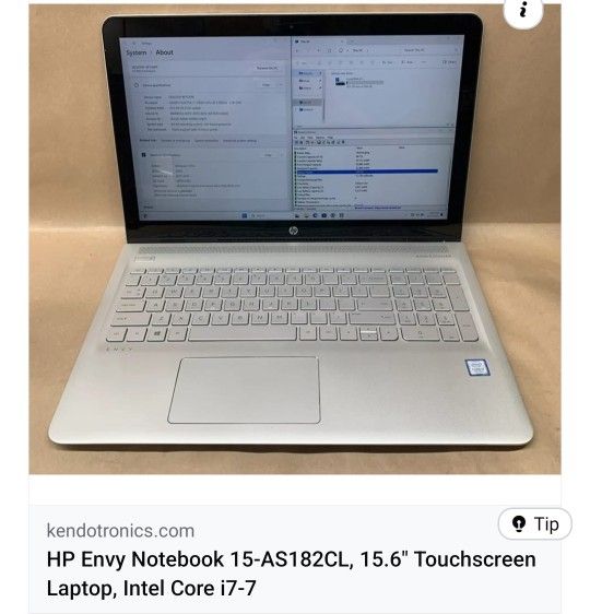 HP Envy Notebook 15-AS182CL, 15.6" Touchscreen Laptop, Intel Core i7-7500U @ 2.7GHz (16GB RAM, 1TB HDD) Backlit Keyboard, Windows 11 Pro