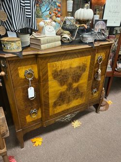Vintage Burled Wood Chest of Drawers