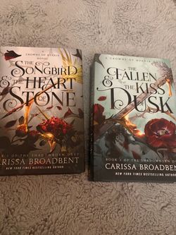 Hardcover romantasy books.