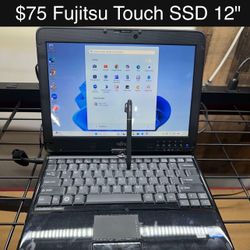 Fujitsu Touchscreen Convertible Laptop 12” SSD Windows 11 Includes Charger, Good Battery 