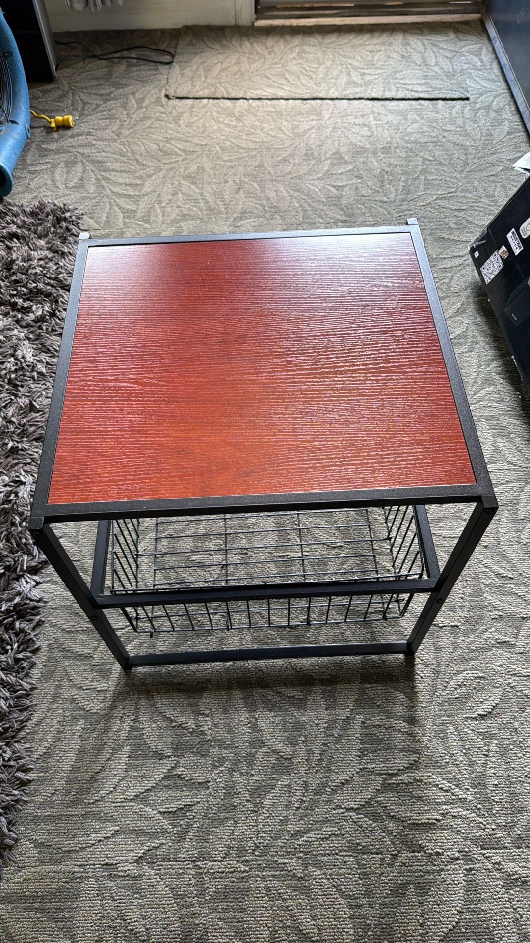 Table With Wire Basket - Excellent Condition - $15