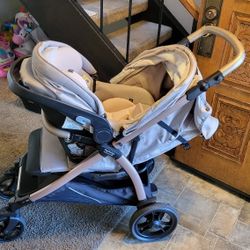 Peg-Perego Baby Girl Stroller And 2 Seat Bases