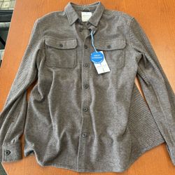 Nwt Mens Larsson & Co Herringbone Jersey Casual Overshirt