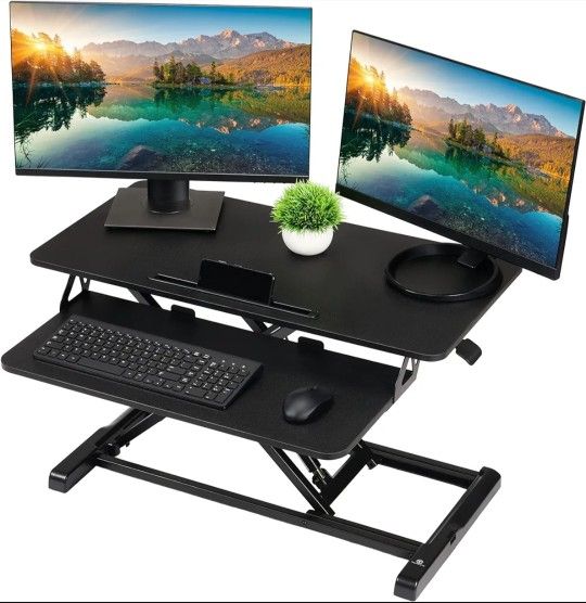 X-Elite Pro, Premier Corner Standing Height Adjustable Desk Converter w Monitor Lift  BRAND NEW in Box *Retail $300