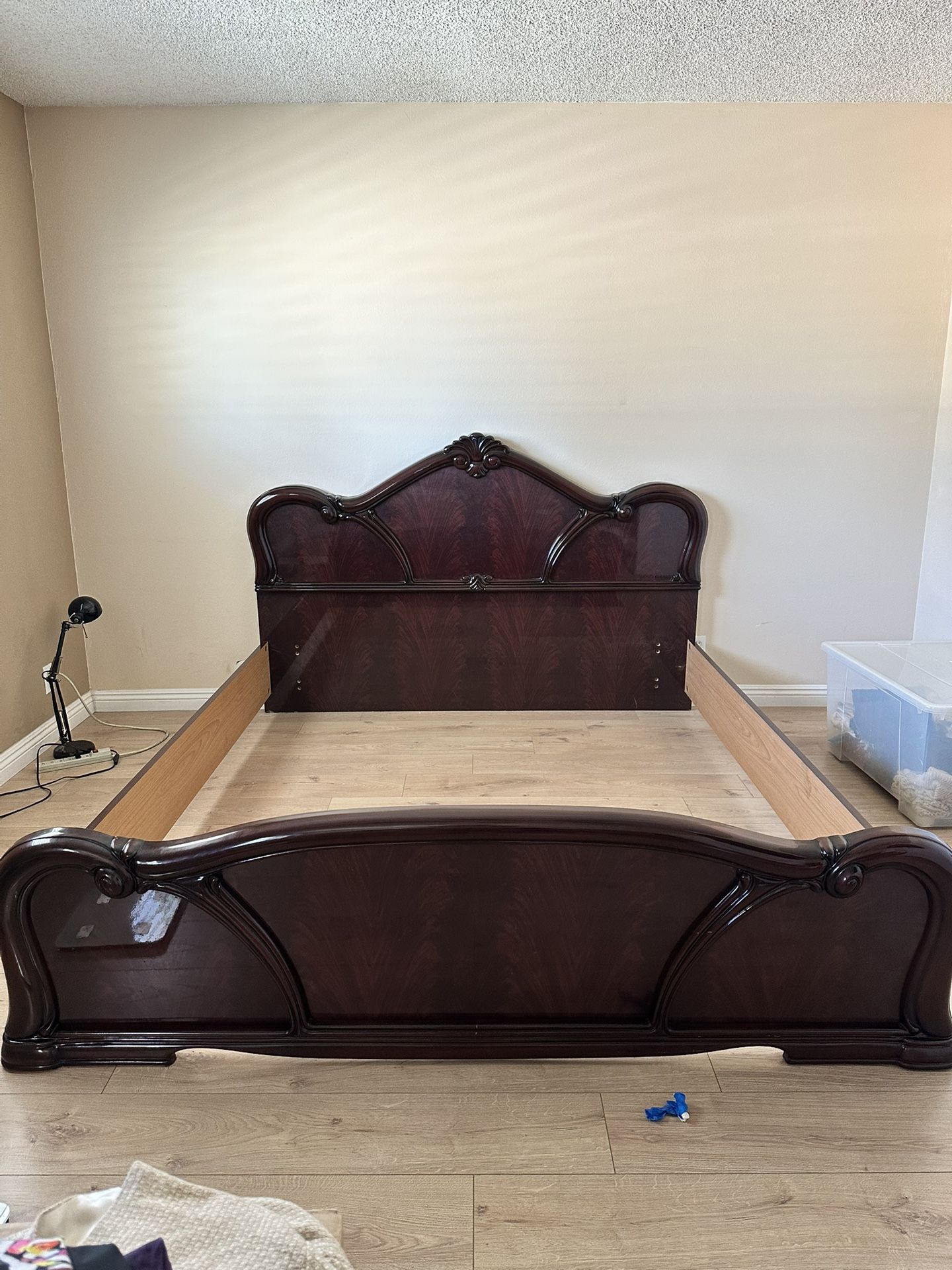 King Size Red Wood Bed Frame