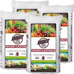 Brut Organic Worm Castings for Plants 30 LB – Natural Nutrients, Fertility Builder, Plant Food for Potting Soil and Garden Soil – Indoor and Outdoor U