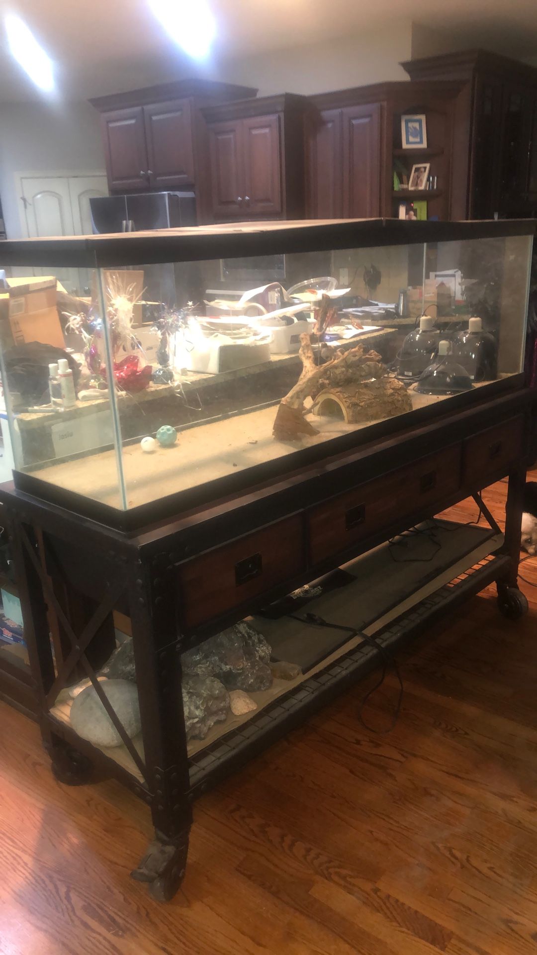 Terrarium/Aquarium And Mobile Stand W/Drawers