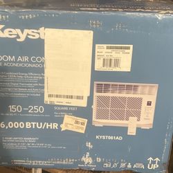 Keystone 6,000 BTU Window Mounted Air Conditioner, 115-Volt, Window Air Conditioner for Rooms up to 250 sq.ft., White