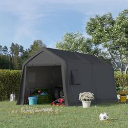 Erommy 8 X 14 FT Heavy Duty Carport with All-Steel Metal Frame, Portable Garage with Reinforced Base, All-Season Car Canopy for Car, Boat, Truck