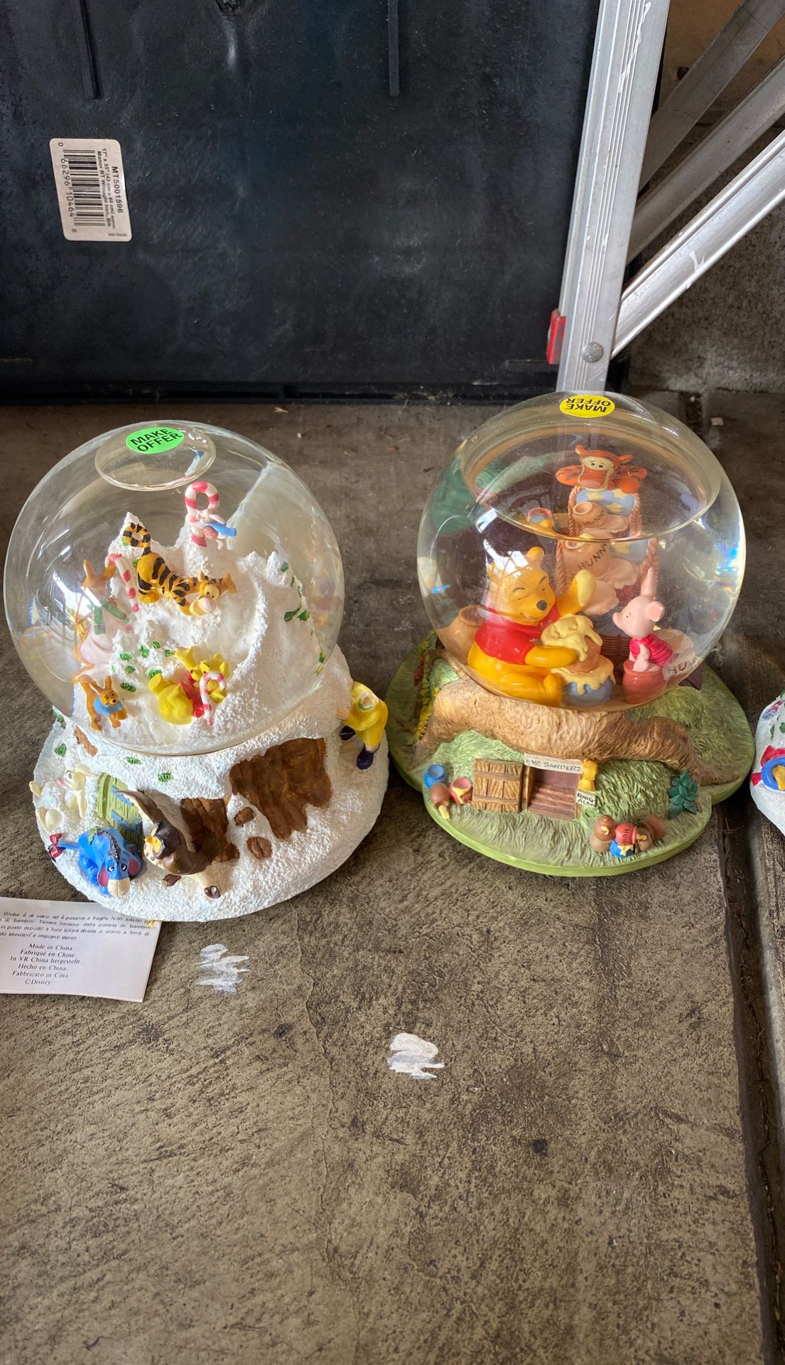 4 Disney Vintage Snow Globes