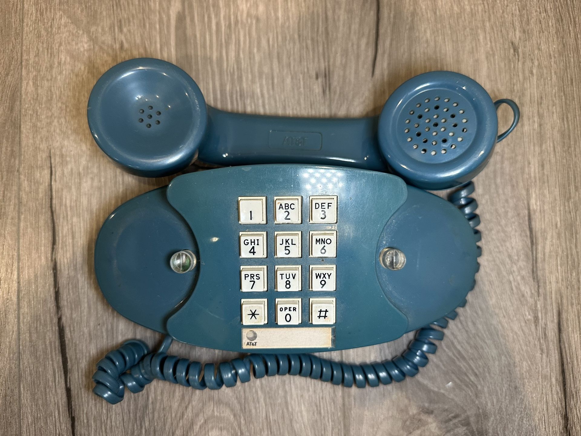 Retro AT&T Push-Button Desk Phone – Teal Blue