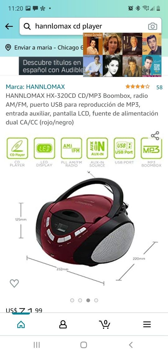 HANNLOMAX HX-320CD CD / MP3 Boombox,