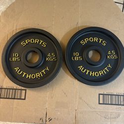Two 10lb Olympic Plates 